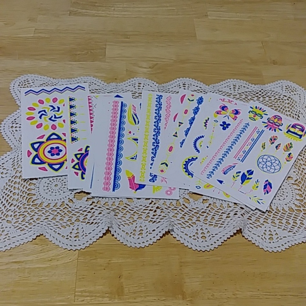 Temporary Tattoos - colorful boho, hippie designs